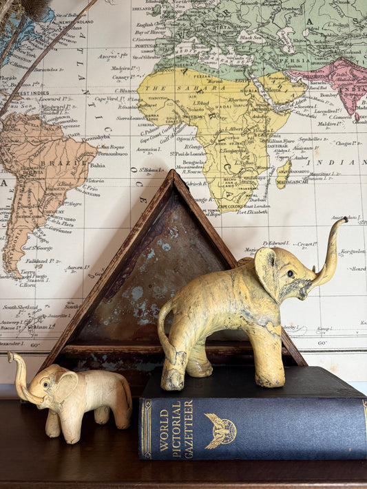 Pair of Crushed Oyster Shell Elephant Sculptures