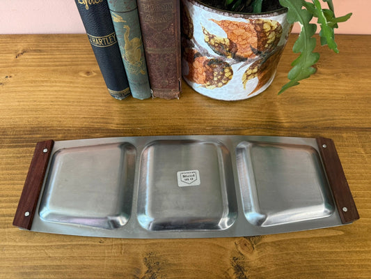 Mid-century Stainless Steel Serving Tray