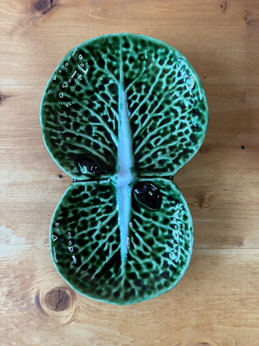 Caldas de Rainha Cabbage Leaf and Olive Dish