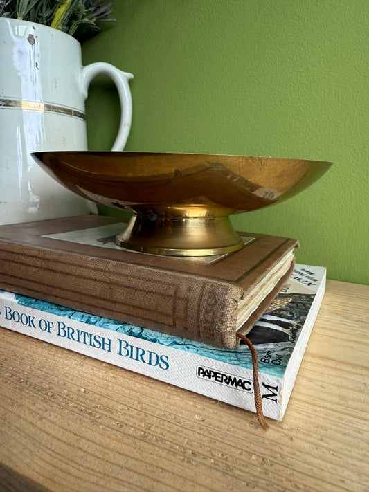 Cloisonné Brass Trinket Bowl / Dish - Duck Design