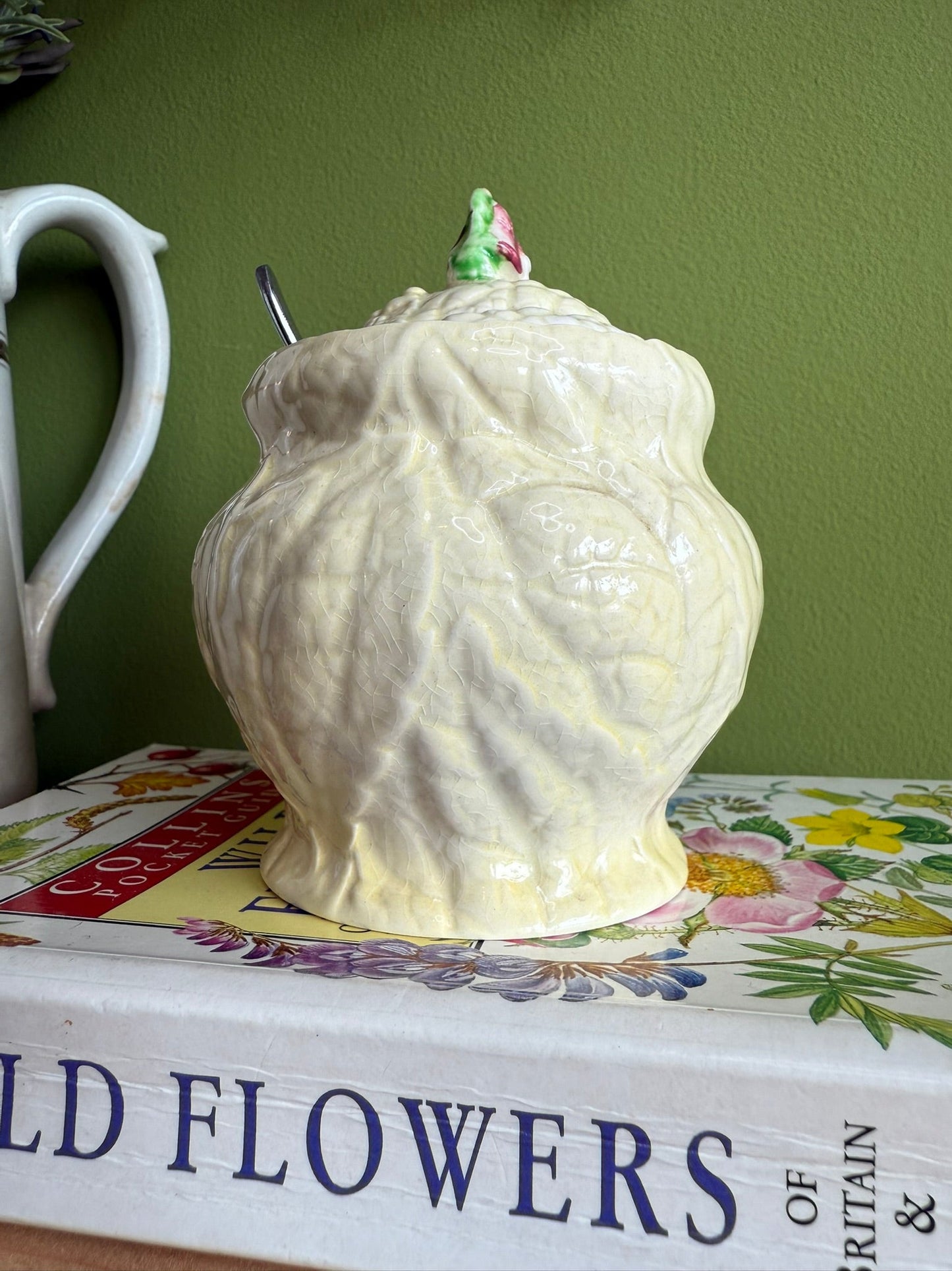 Carlton Ware Foxglove Preserve Pot with Spoon