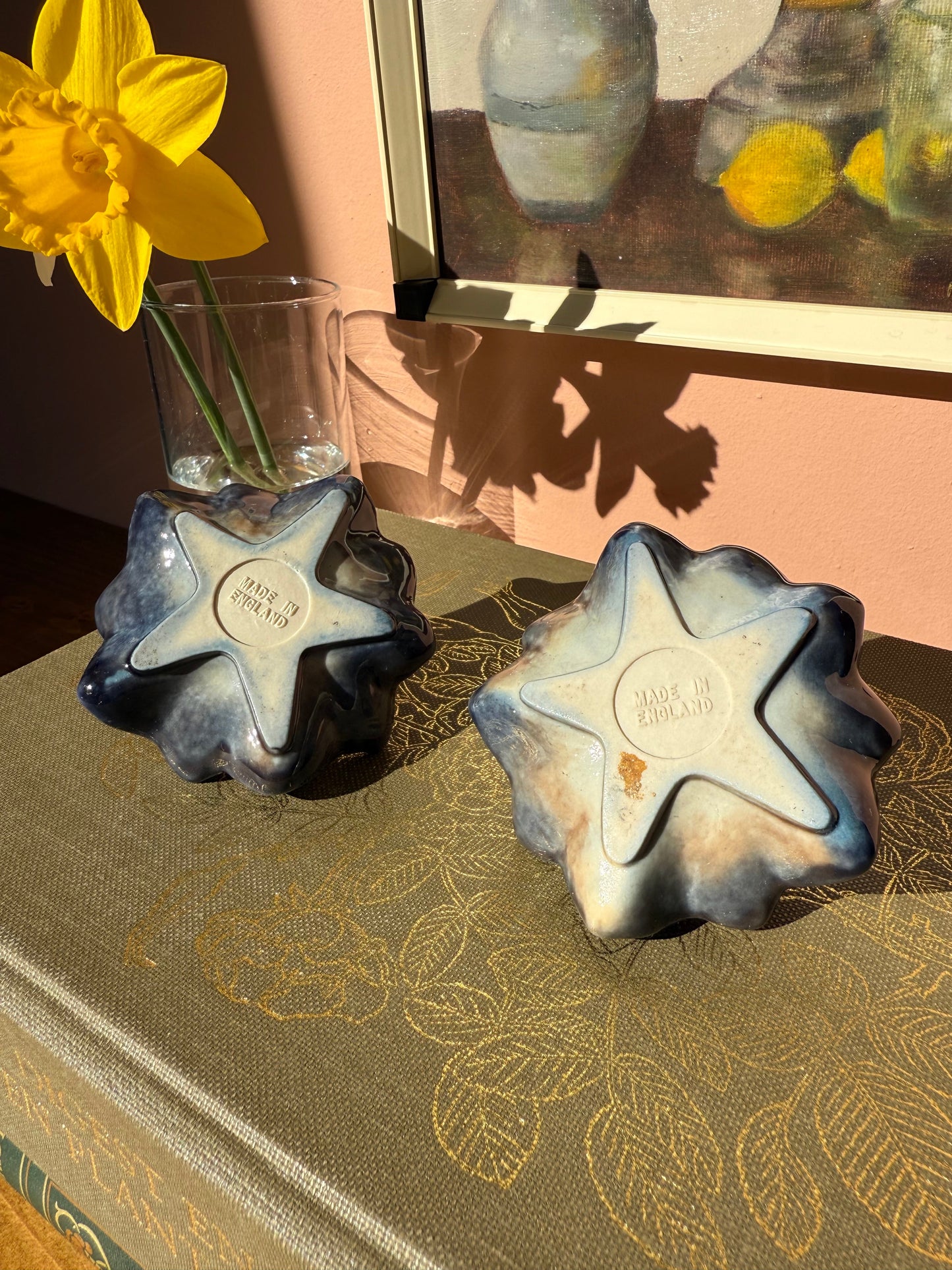 Pair of Wade Pottery Daffodil Candlesticks