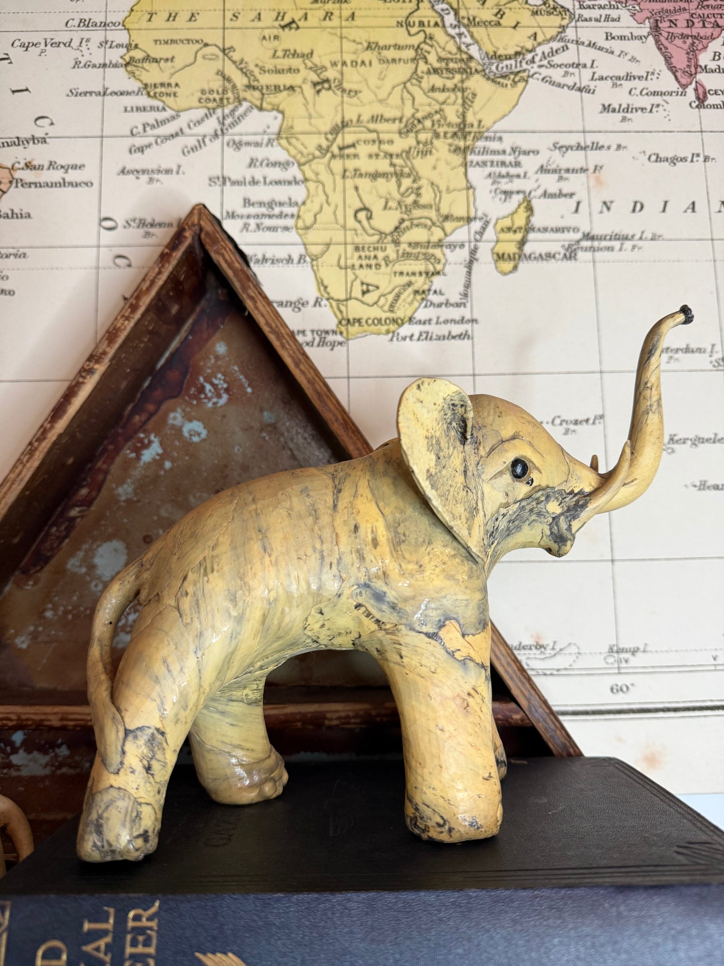 Pair of Crushed Oyster Shell Elephant Sculptures