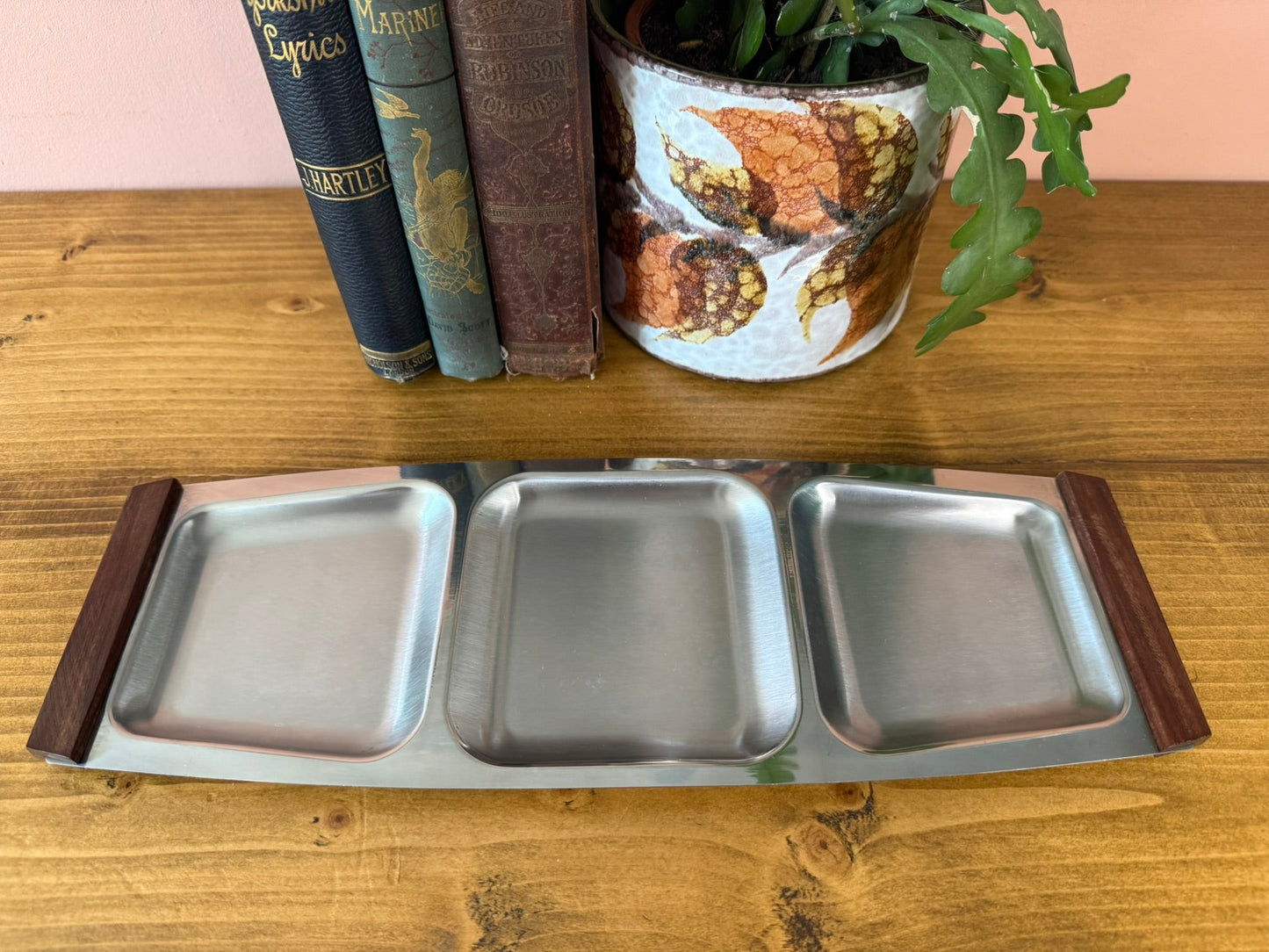 Mid-century Stainless Steel Serving Tray