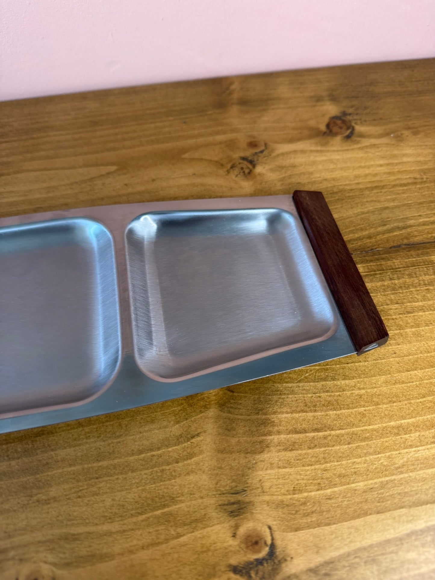 Mid-century Stainless Steel Serving Tray