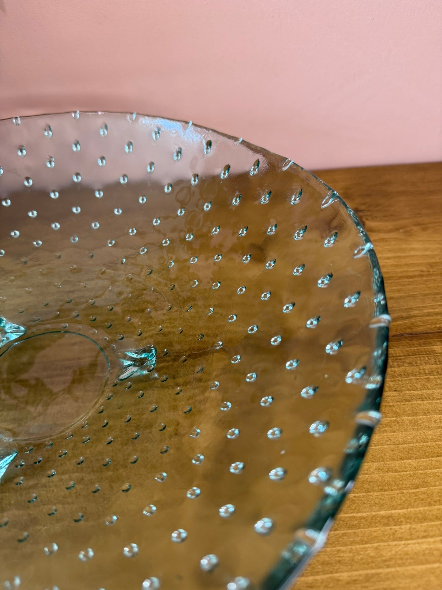 Textured Glass Fruit Bowl