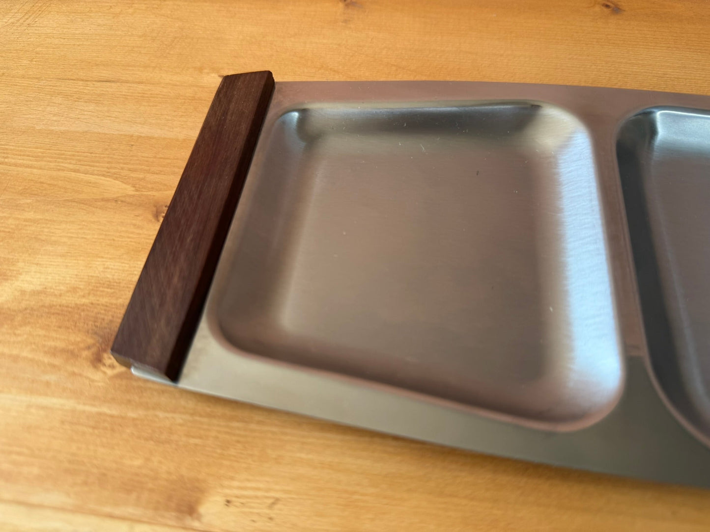 Mid-century Stainless Steel Serving Tray
