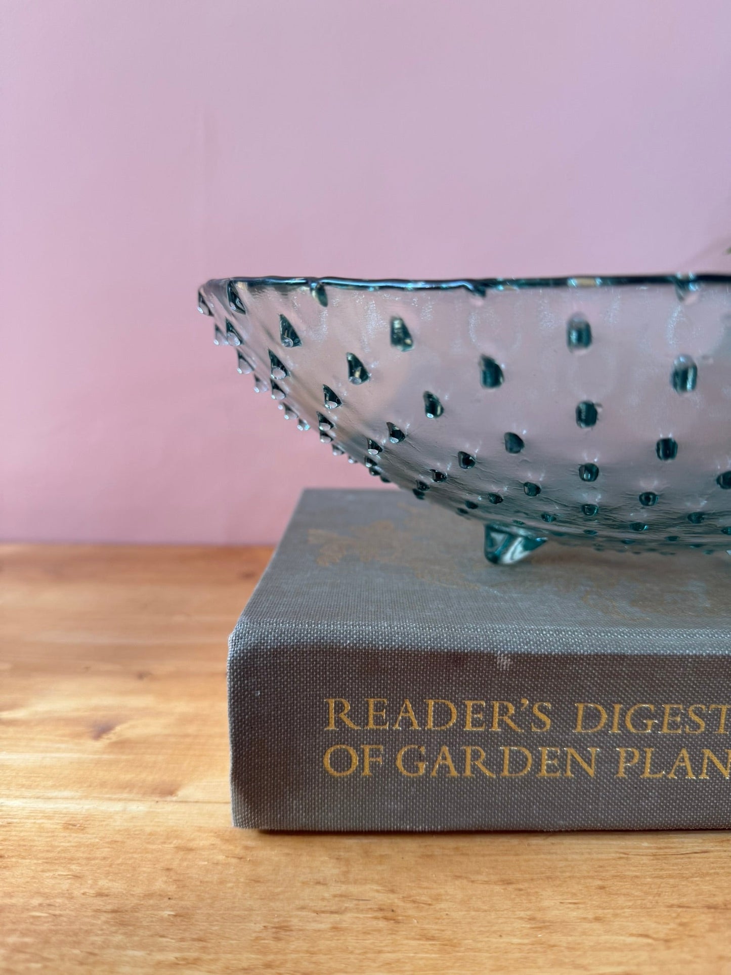 Textured Glass Fruit Bowl