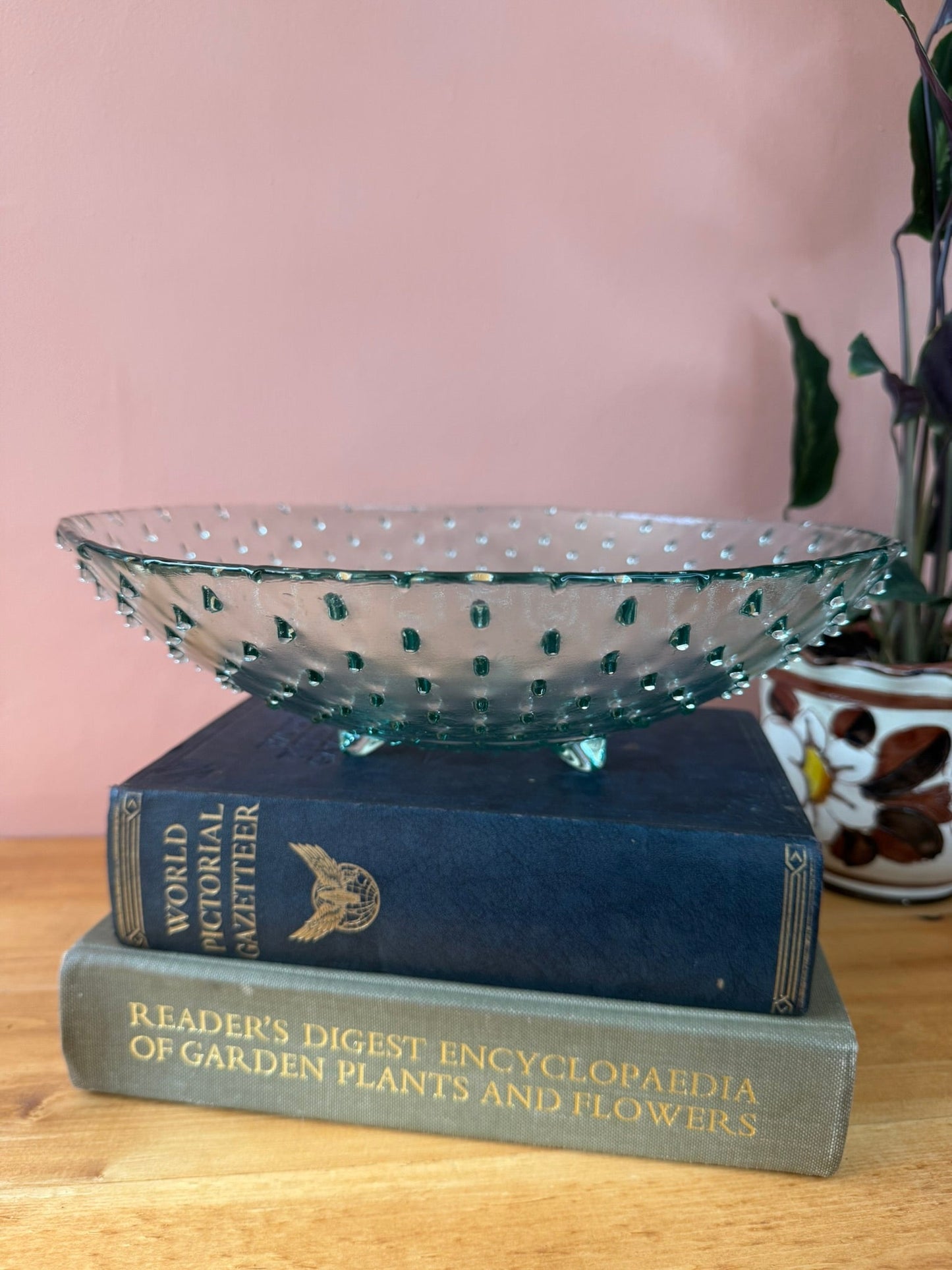Textured Glass Fruit Bowl