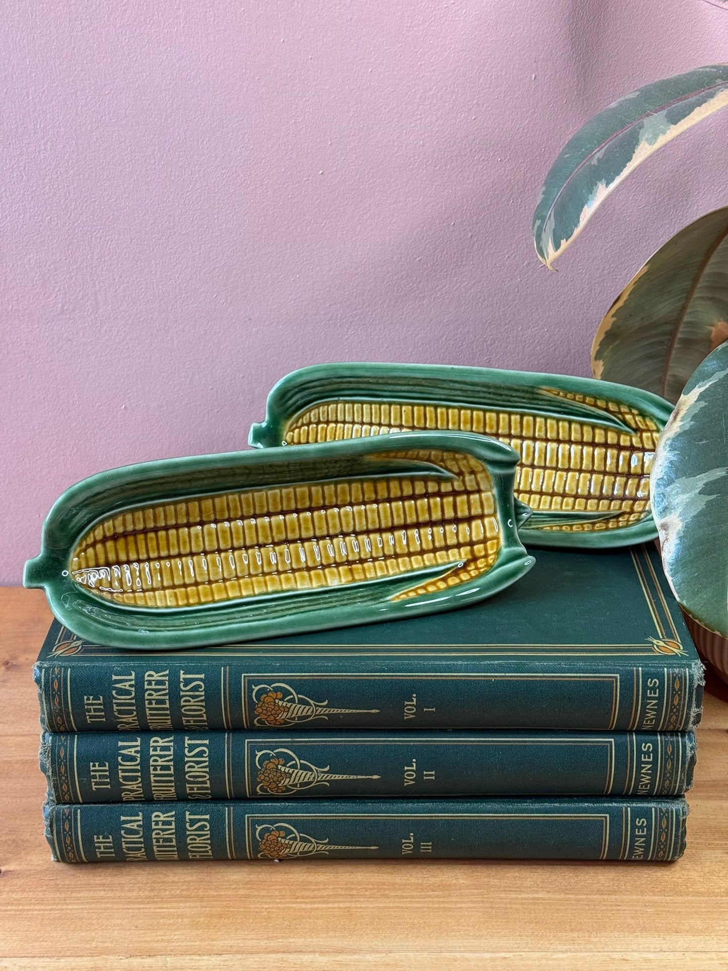 Pair of Bordallo Pinheiro Sweetcorn Dishes