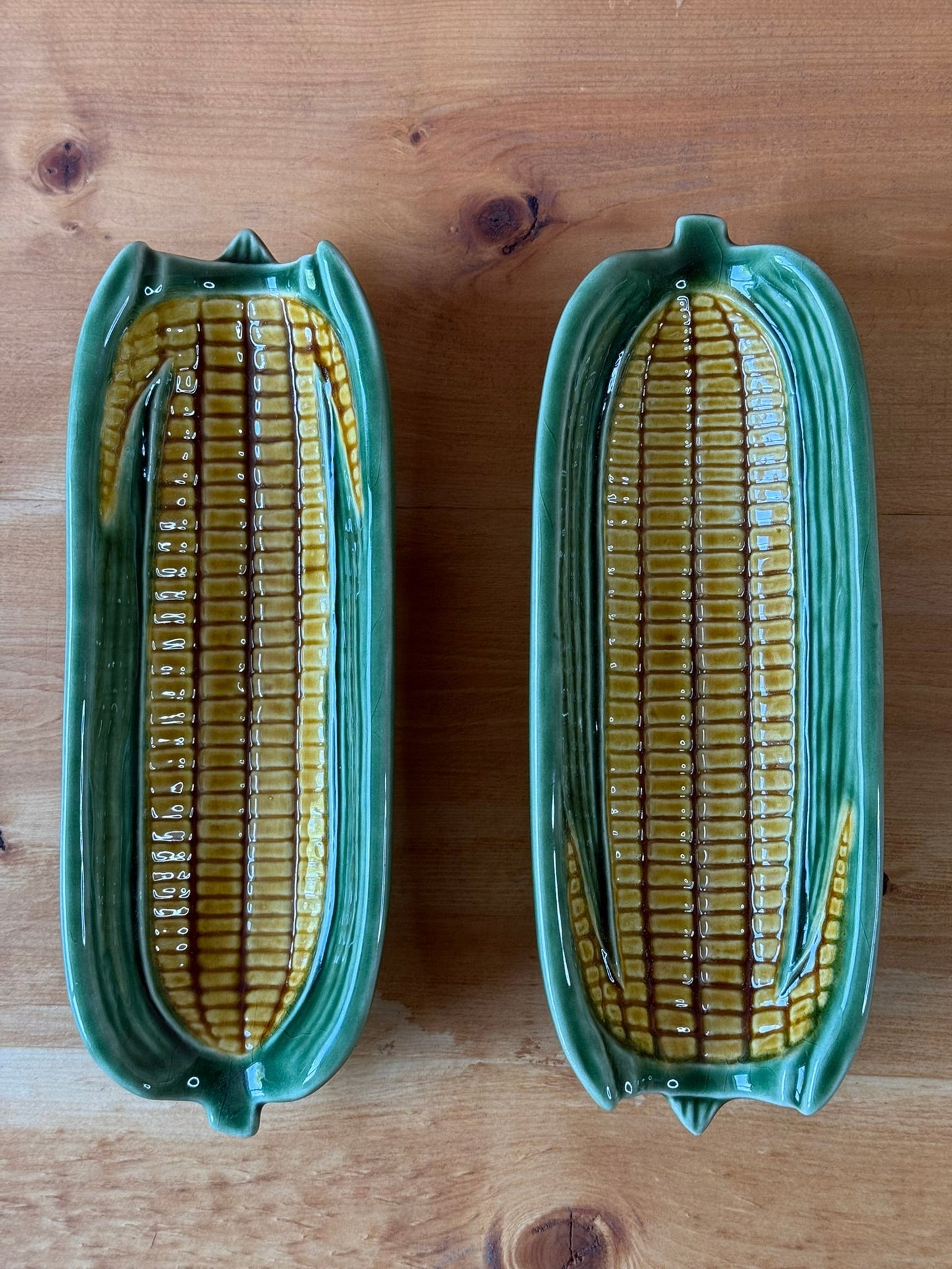 Pair of Bordallo Pinheiro Sweetcorn Dishes