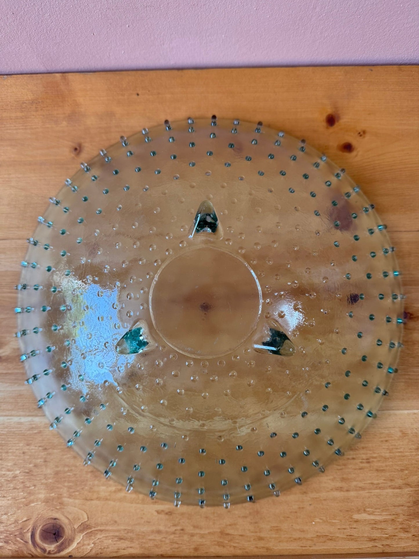 Textured Glass Fruit Bowl