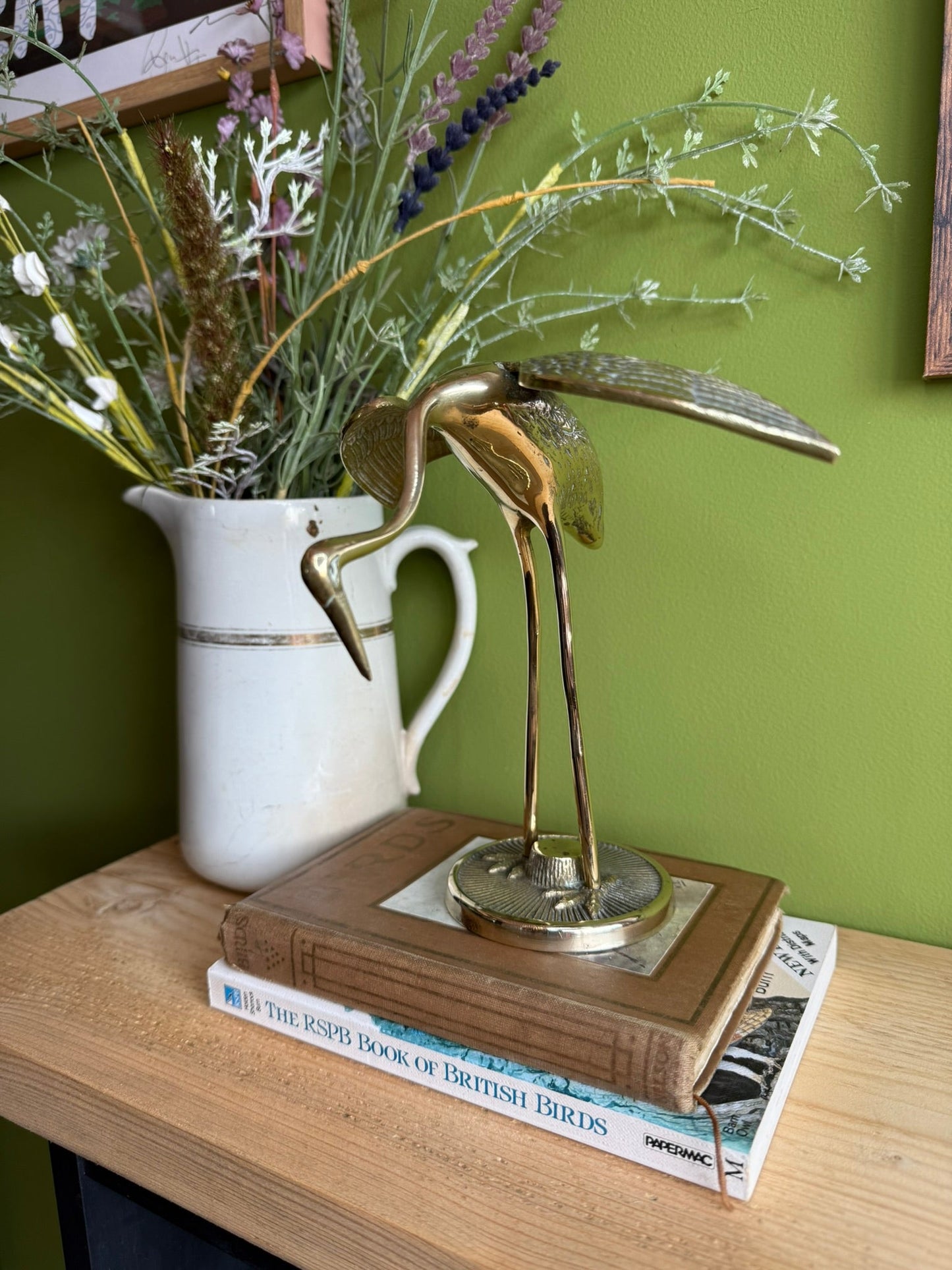 Brass Heron Figurine