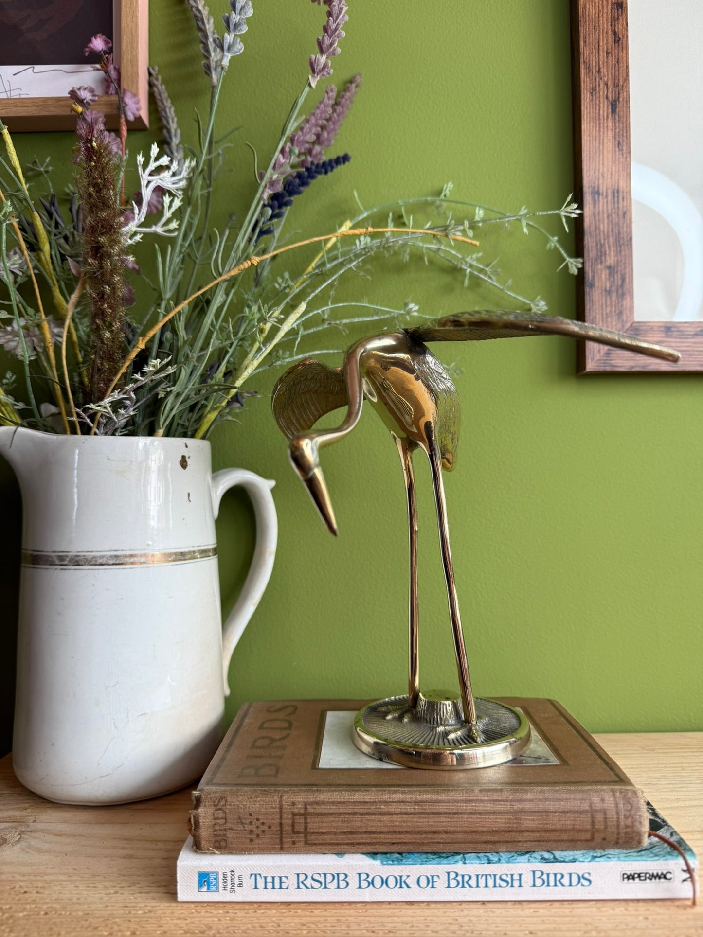 Brass Heron Figurine