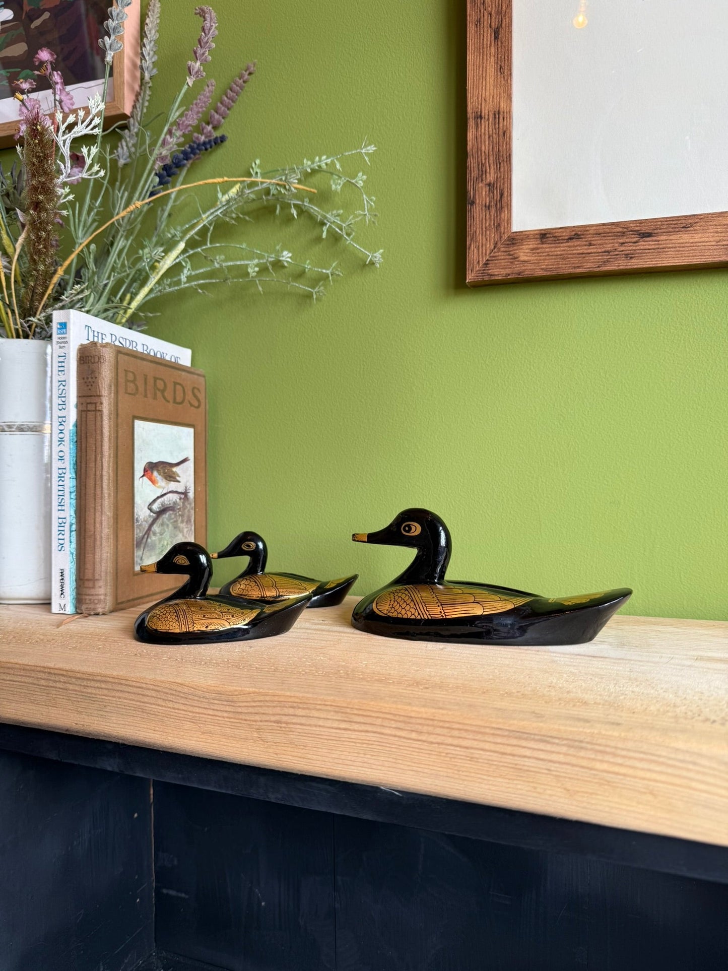 Set of Three Wooden Duck Trinket Boxes