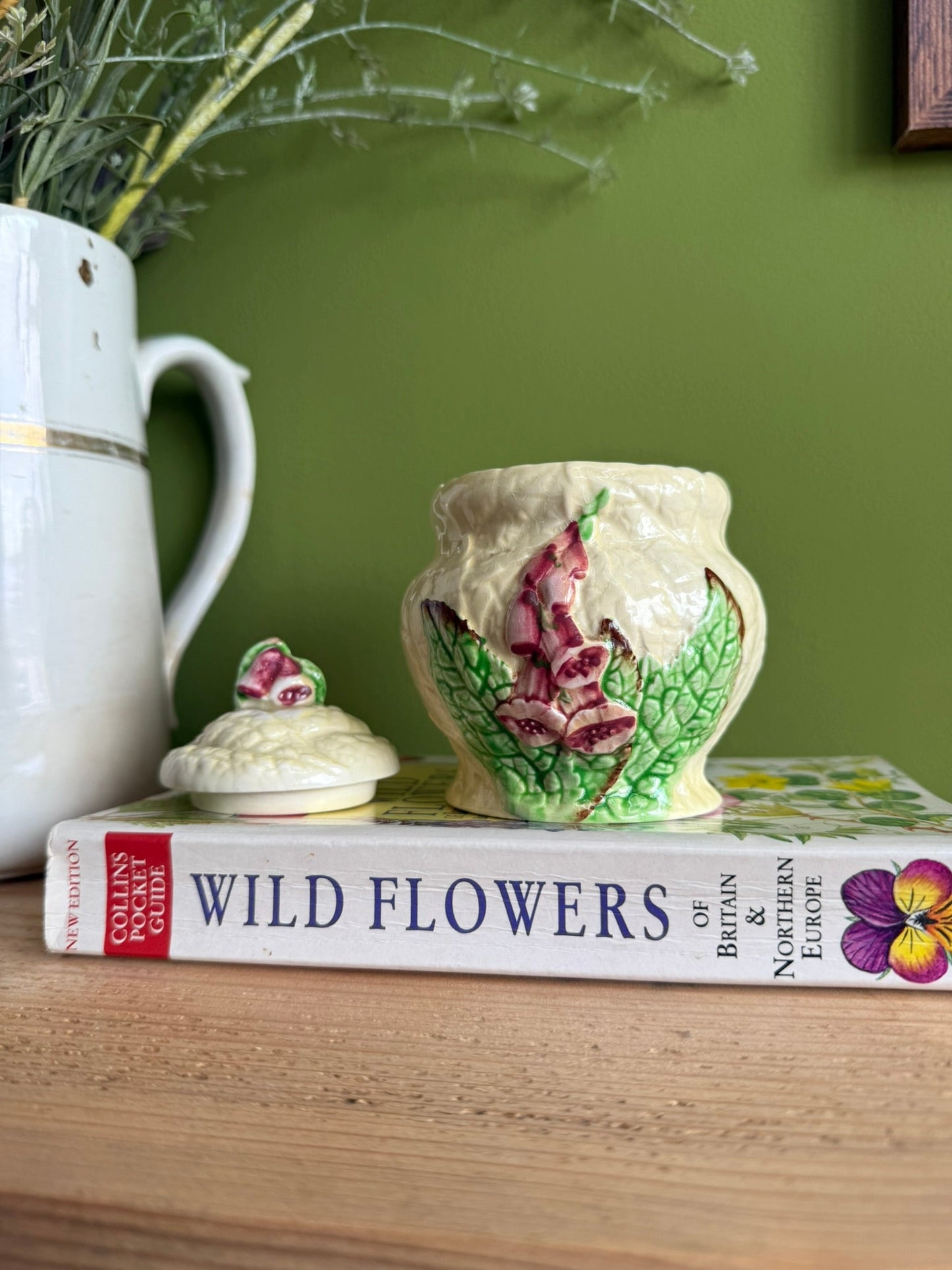 Carlton Ware Foxglove Preserve Pot with Spoon